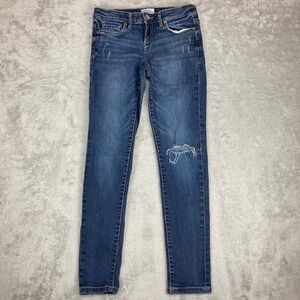Aeropostale Lola Jegging Size 5/6 REG Dark Wash Denim Jeans Distressed‎ Ripped